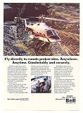 1976 Bell 222 Helicopter Fly to Remote Sites Photo Print Ad