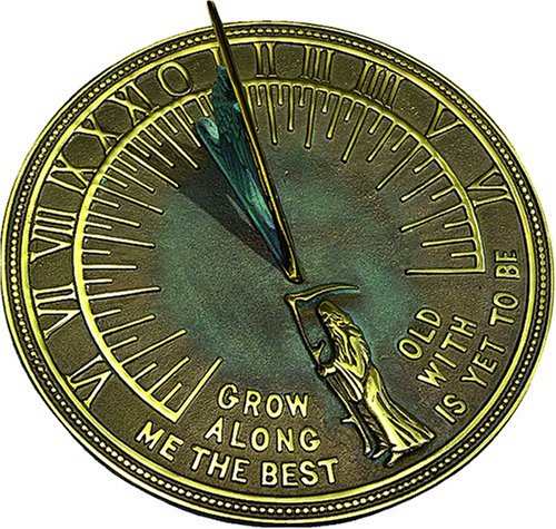 Rome RM2345 Brass Father Time Sundial with Verdigris Highlights