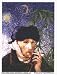 Vincent Van Gogh Smoking a Joint with Pot Leaves in Background - Sticker / Decal