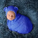 【YW】新生児寝袋 新生児の写真撮影の衣類 百日の赤ちゃんの写真撮影 (ブルー)