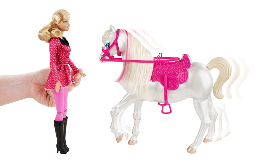 Barbie and Her Sisters in a Pony Tale Train and Ride Horse