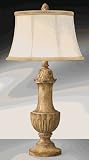 Complements 10208DCD Antique Pine Resin Chloe Table Lamp with Cream Shade