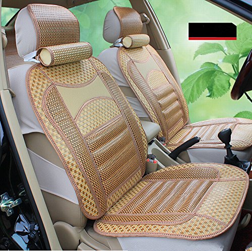 Amooca Airbag Compatible Universal Full Set herbal medicine Papyrus Bamboo Slip-proof Front Rear Car Seat Cushion Cover For Summer 8pcs