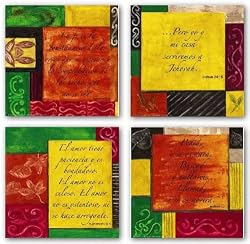 Spanish Words To Live By Set by Debbie Dewitt 7"x7" Art Print Poster