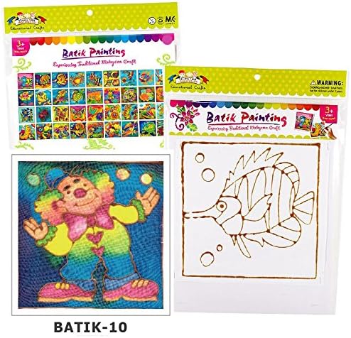 Creating your Own Batik Painting Kit Hand Printing Craft for Children, Girls and Boys (Bt-P1) 10 Clown Design