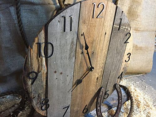 Distressed / Vintage / Western Style Wood Round Clock