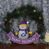 LSU Snowman LED Wreath