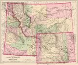 Gray 1875 Antique Map of Idaho, Montana, & Wyoming