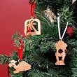 Hand Carved Olive Wood Middle East Collection Ornament Set 2 (Set of 3)