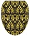 Toilet Tattoos TT-1037-O Rococo Black and Gold Design Toilet Seat Applique, Elongated