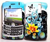 Flower Butterfly with Flying Dots Snap On Hard Case for BlackBerry Curve 8330 8300 8310
