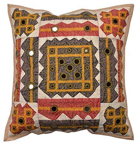 Imagen 2 de Cojín de algodón Cubre Con Hilo Cut & Size Mirror Patch Work 16 x 16 Pulgadas Juego de 5 piezas
