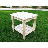 Patio side table outdoor rectangular unfinished wood Adirondack style - B001AJNHGE