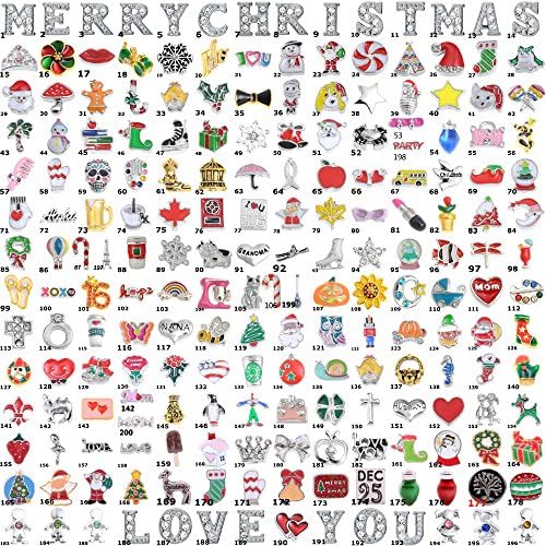 Ana® Christmas Floating Charms for Glass Living Memory Lockets Gold/silver Wholesale Mix Lot - Mix 25 PCS (NO.4)