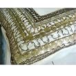 Ivory Treasure - Throw Pillow Covers - Silk Pillow Cover with Antique Sequin Embroidery