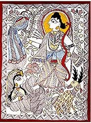 Folk Paintings Madhubani Home Decor Organic Color Paper 11 x 15 inches (madhram001)