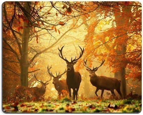 General Deer Group Forest Autumn Buck Wildlife Animal Mouse Pads Customized Made to Order Support Ready Eco Friendly Cloth with Neoprene Rubber Mouse Pad