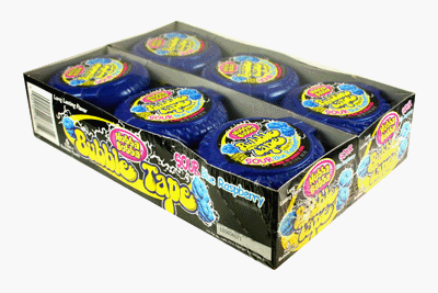 Hubba Bubba Bubble Tape Sour Blue Raspberry 12 Pack Box by Raspberry Candy