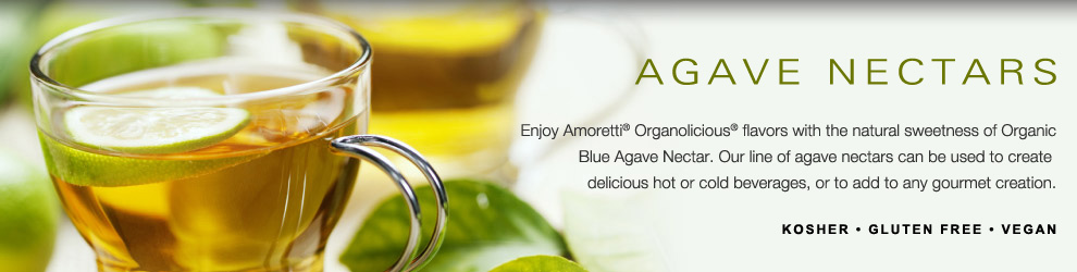Amoretti Agave Nectars for Coffee, Tea and Beverages; Organic Agave Nectars