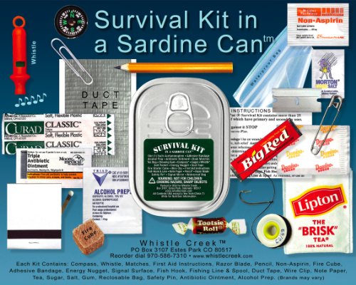 Emergency Survival Kit in a Sardine Can - 2 Pack 