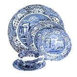 SpodeBlueItalianEarthenware5-PieceDinnerwarePlaceSettingWithBreadPlate,Servicefor1