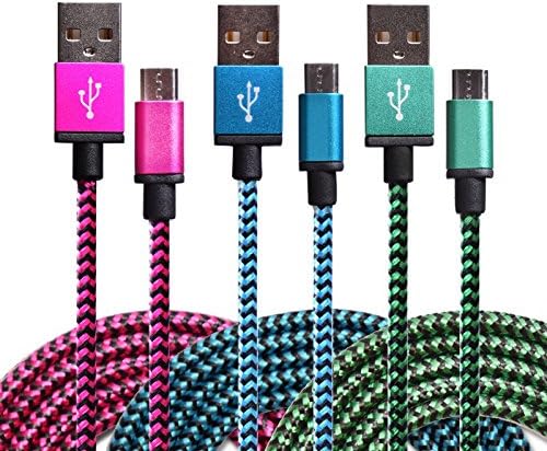 USB Cable, KaiYeah [3-Pack] High Speed 6FT Nylon Fabric Braided USB 2.0 A Male to Micro B Sync Data &amp; Charger Cable for Samsung Galaxy S7/S6/note 5/4, HTC, Motorola, Sony, Nokia and More