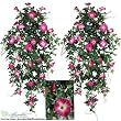 TWO 40" Morning Glory Artificial Hanging Flower Bushes