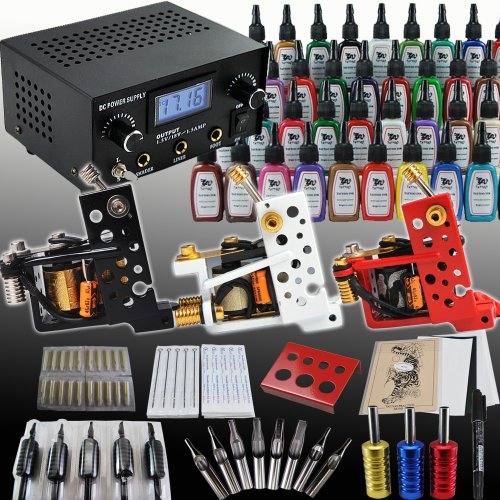 Premium Power Tattoo Kit 3 Machine 40 Color ink(15ml/color),