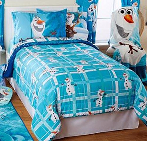 Disney Frozen Olaf 'Build A Snowman' Twin/Full Bedding Comforter and Full Sheet Set