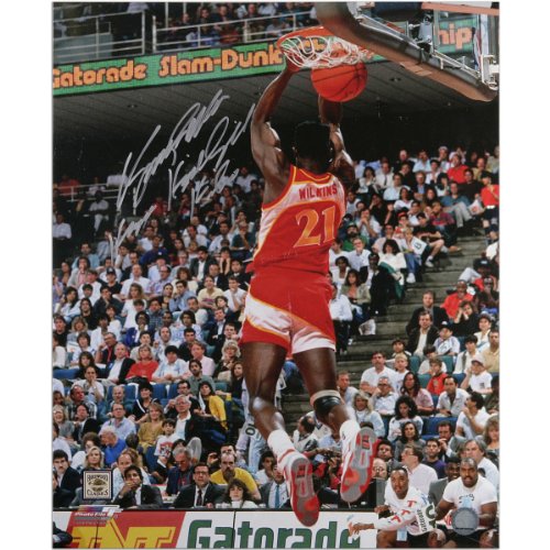 Mounted Memories Atlanta Hawks Dominique Wilkins Human Highlight Autographed 16X20 Photo