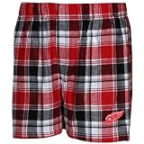 Detroit Red Wings Red-Black Plaid Legend Flannel Boxer Shorts (Small)