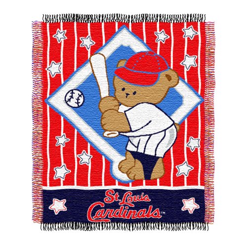 MLB St. Louis Cardinals 36-Inch-by-46-Inch Woven Jacquard Baby Throw