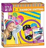 Style Me Up! 2 in 1 Rainbow Knitting Kit - Create your Very Own Beanie Hat or Infinity Scarf