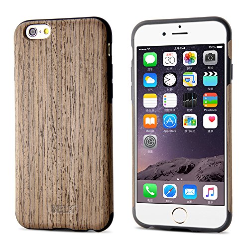 iPhone 6S Case, iPhone SE Case, BELK [Air To Beat] [Slim Matte] Non Slip Wood Tactile Extra Grip Rubber Bumper [Extremely Light] Soft Wood Back Cover, Fingerprint Free Flex TPU Case