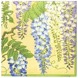 Entertaining with Caspari Wisteria Paper Lunch Napkin, 20-Count, Gold