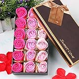 EchoAcc®石鹸 花 バラ 造花 手作り 手 顔 お風呂 洗う 香り 綺麗 ロマンチック ギフトボックス 結婚祝い 贈り物 誕生日や 結婚 卒業祝い 18個セット(ピンク)