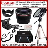 Lens Kit For The Canon SX30IS SX30 IS Digital Camera With HD .43x Wide Angl ....