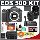 cheap Canon EOS 50D Digital SLR Camera Body + Canon BG-E2N Grip + Tamron 28-80mm & 70-300mm Lens Set + 16GB Card + Battery + Case + Cameta Bonus Accessory Kit