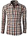 H2H Mens Casual Slim Fit Button Down Shirts Various Styles Check Patterned