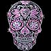 Sugar Skull Angel Wings Rhinestone Womens V Neck Short Sleeve Tee Shirt