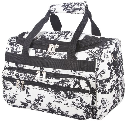 World Traveler Black Ivory Toile Duffle Bag 13-inch