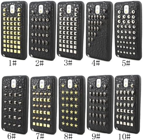 ATQ Punk Spike Stud Rivet Cool Case Cover for Samsung Galaxy Note 3 N9000 with Screen Protector(3#)