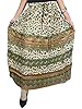 Indian Broomsick Skirts Tribal Green Vintage Crinkle Gauzy Skirt City Chic
