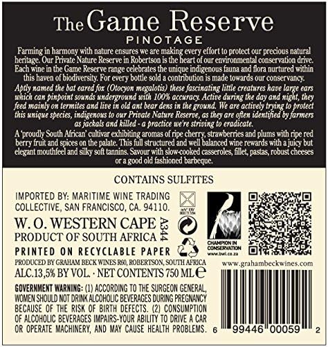2013 Graham Beck Game Reserve Pinotage 750 mL