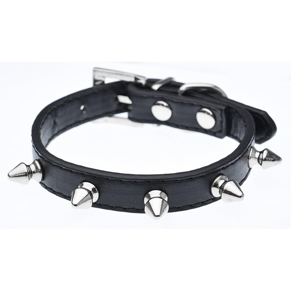 軽量】 ( 黑色, M) 小型狗项圈尖峰[软件]轻巧(黑