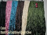 Ladies Sizes S/M/L/XL Filament Velour Knit Crussed Pannier Full Tier Skirts, (Prepack=36 PCS or 72 PCS, Assorted Sizes/Colors)