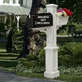 Mayne 5830-WH Westbrook Plus Mailbox Post, White