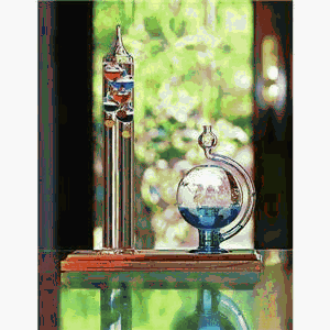 Childrens Toyshop  Outdoor Living : Chaney Instrument Galileo Thermometer w/ Glass Ball Barometer