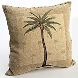 Brentwood Originals Panama Jacquard Chenille 18-by-18-inch Decorative Pillow, Palm Tree