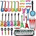 Max Fun Inflatable Rock Star Toy Set, 30 PCS Random Color Inflatable Party Props Musical Instrument Inflate Rock Band Assortment for Concert Theme Party Favors Rock and Roll Party Supplies